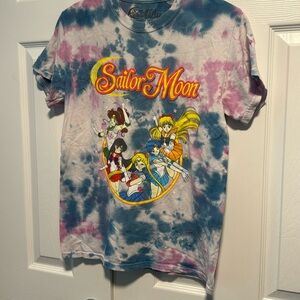 Sailor Moon Tie Dye Graphic T-Shirt Size small Anime Preowned